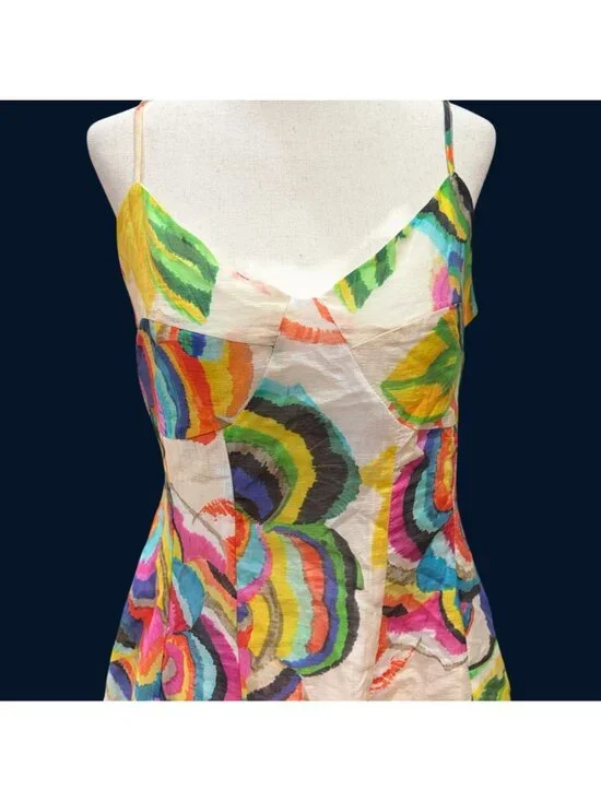 Ciebon Colorful Abstract Floral Mini Fit & Flare Dress Size Small Kentucky Derby - Picture 7 of 9